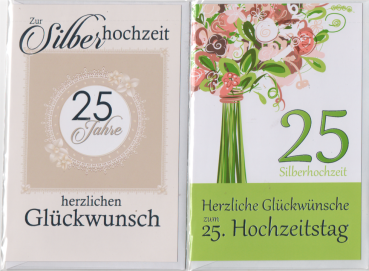 Glückwunschkarte mit Umschlag, zur Silberhochzeit